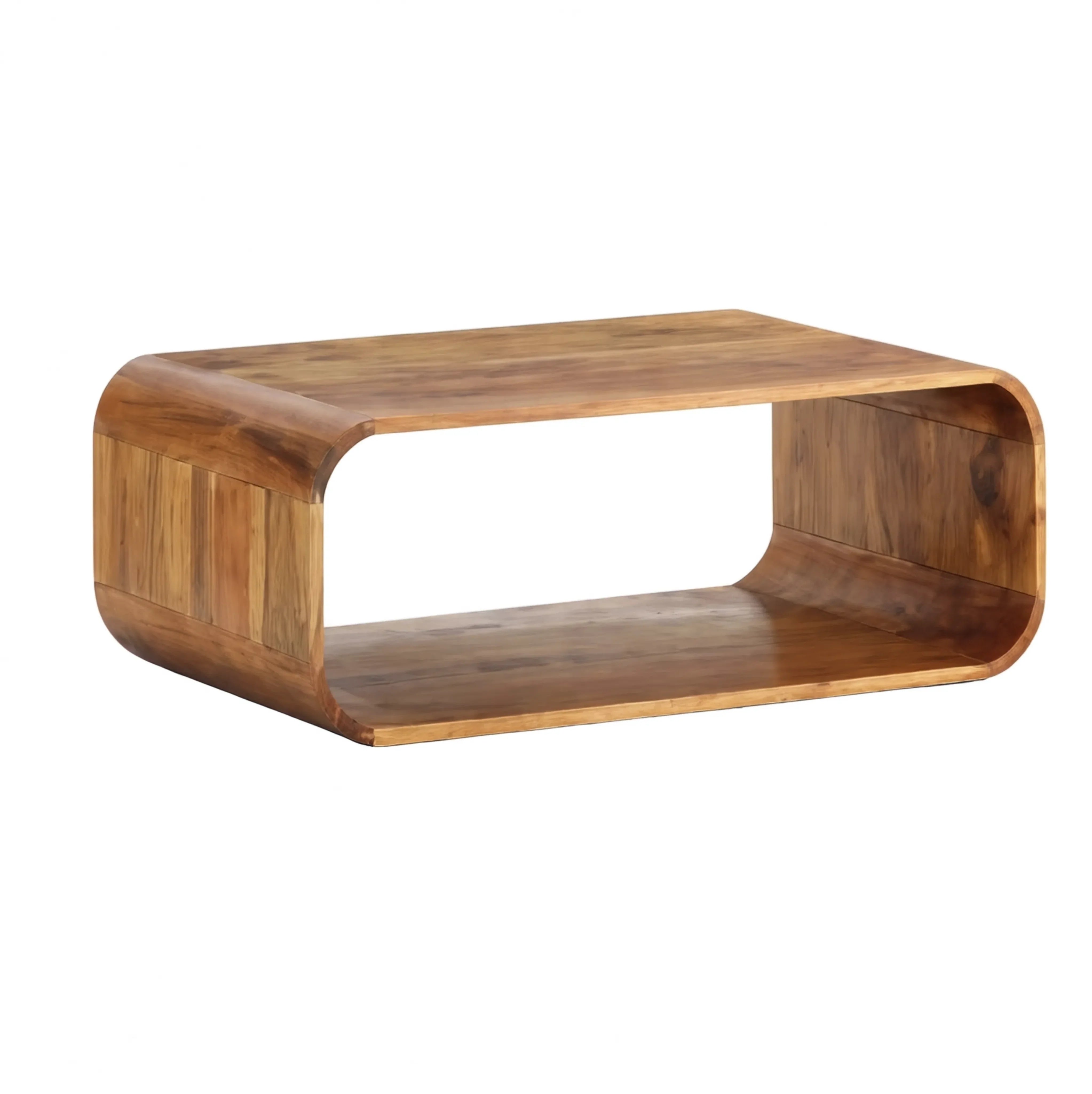 Plateau de table basse en acacia massif finition miel