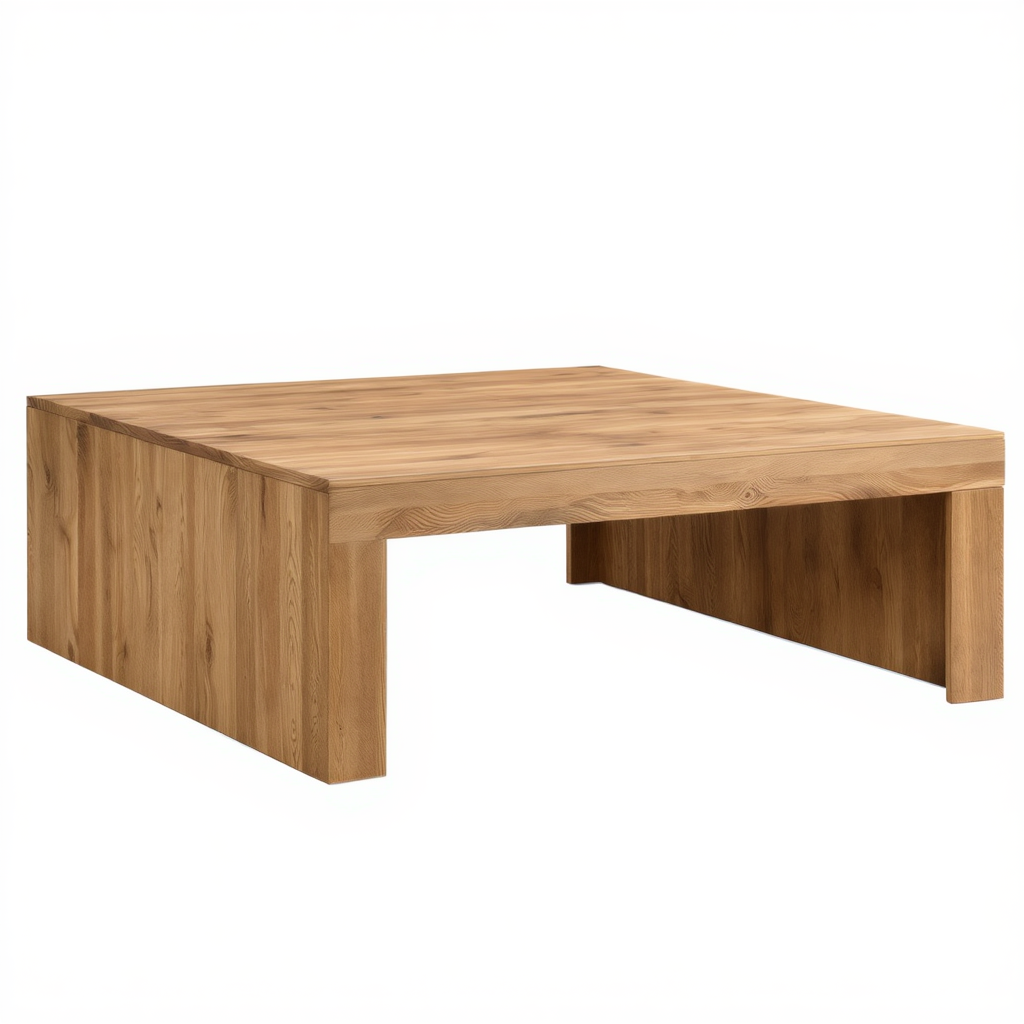 Table basse en bois carrée de 100 cm de côté pour grand salon