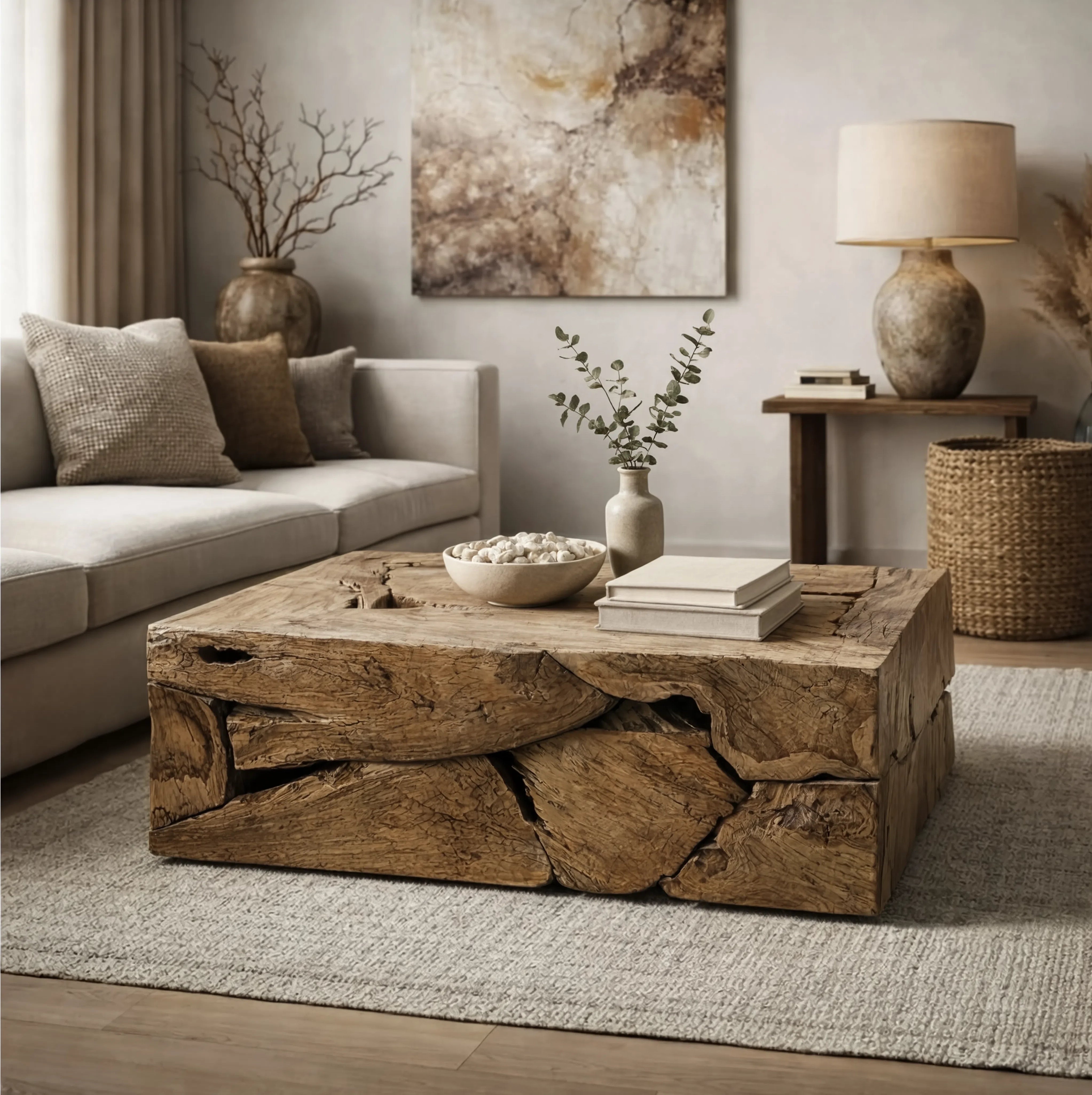MAYA | Table basse rectangle en teck massif